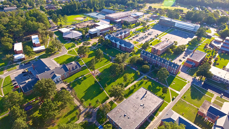aerial view ECSU campus